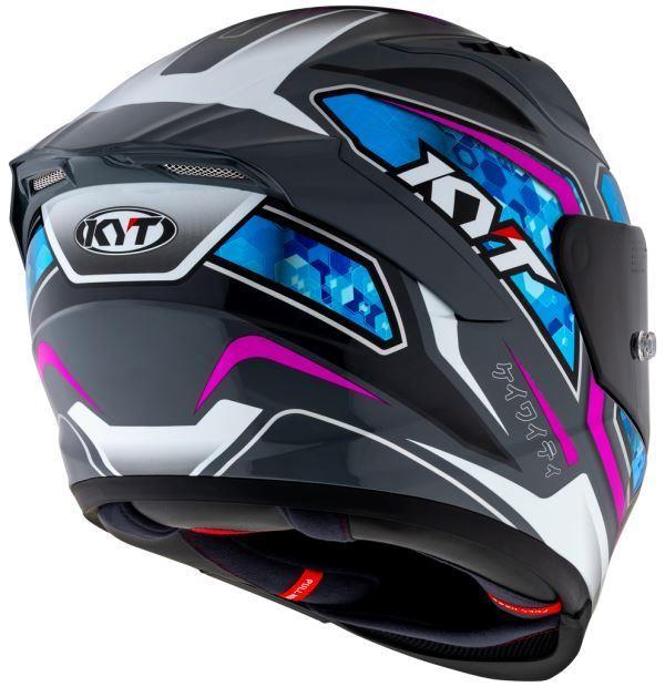 KYT Striker 2V #01 Gloss Grey Blue Helmet - Image 11