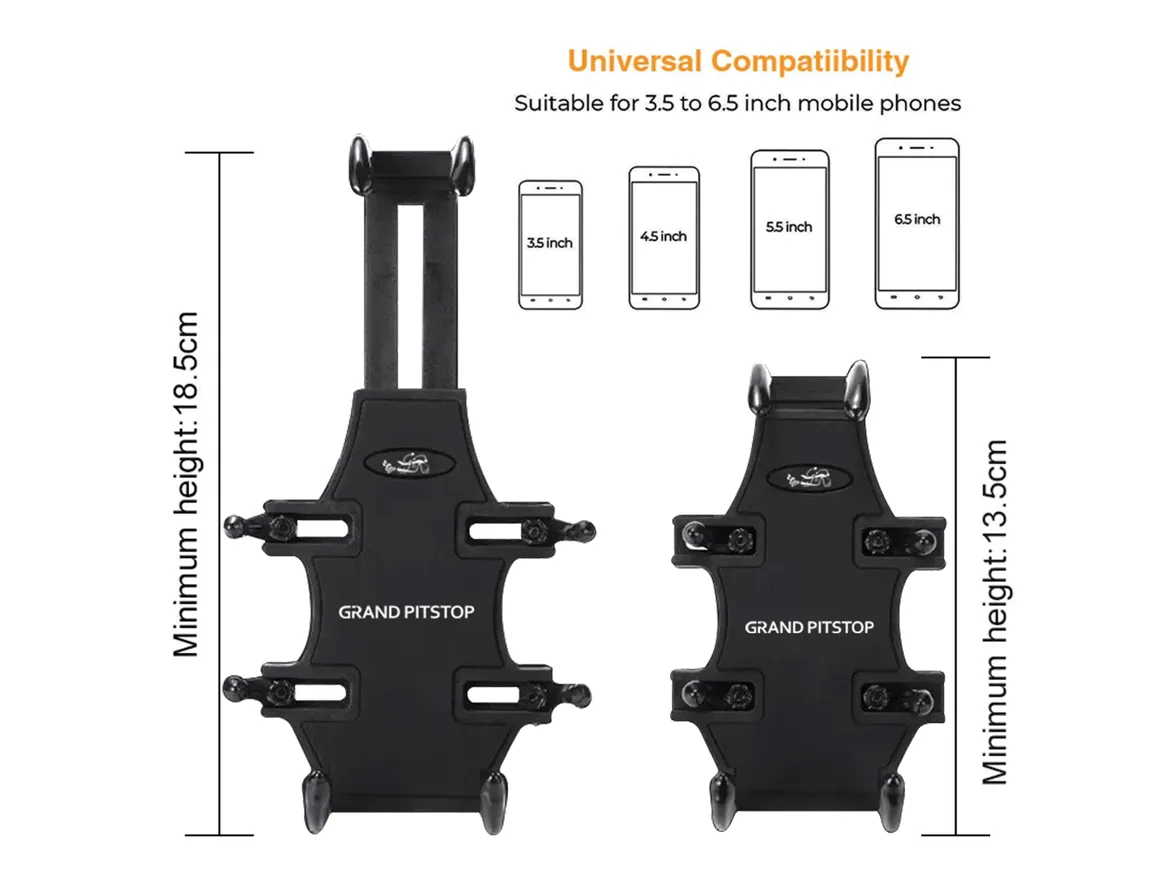 4-Sided Grip Mobile Holder Mount - Black - Grandpitstop - Image 4