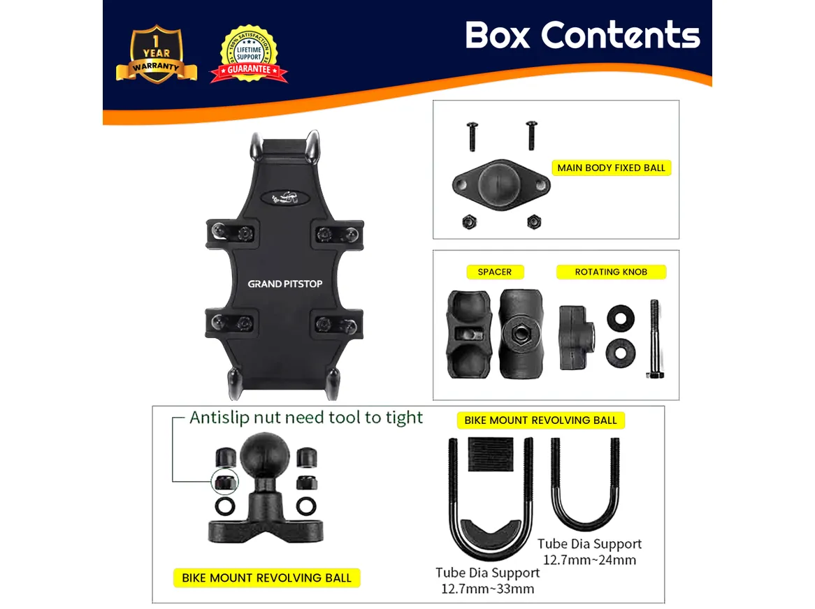 4-Sided Grip Mobile Holder Mount - Black - Grandpitstop - Image 5