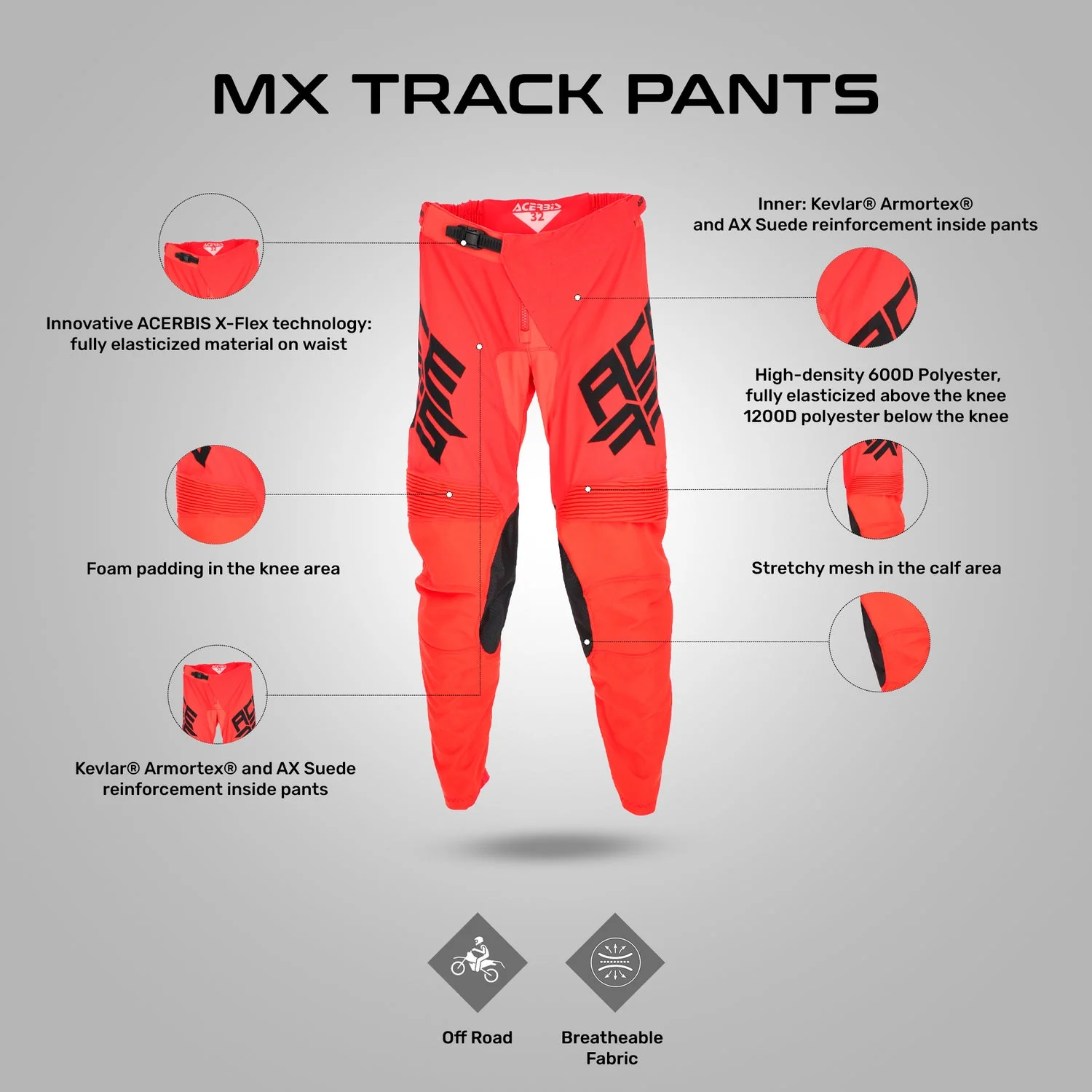 Acerbis Mx Track Pants Red - Image 3