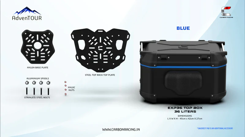 AdvenTOUR Explorer-Pro Top Box-36 Liters(EXP36)+With Universal Mounting Kit(UTRK01) - Image 3