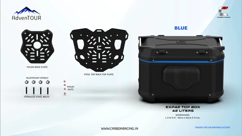 AdvenTOUR Explorer-Pro Top Box-42 Liters (EXP42)+Universal Mounting Kit (UTRK01) - Image 3