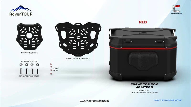 AdvenTOUR Explorer-Pro Top Box-42 Liters (EXP42)+Universal Mounting Kit (UTRK01) - Image 5