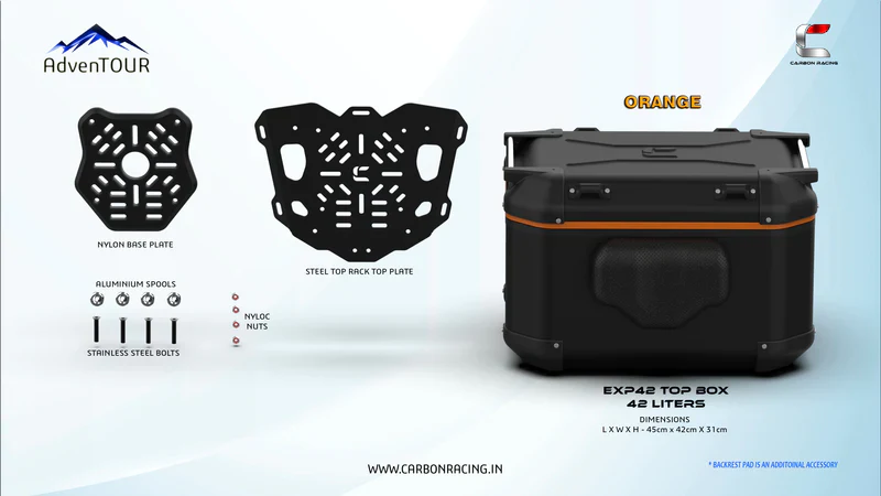 AdvenTOUR Explorer-Pro Top Box-42 Liters (EXP42)+Universal Mounting Kit (UTRK01) - Image 6