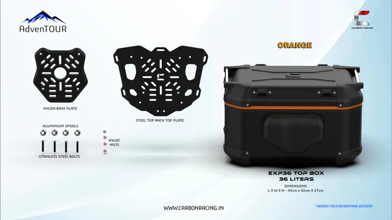 AdvenTOUR Explorer-Pro Top Box-36 Liters(EXP36)+With Universal Mounting Kit(UTRK01) - Image 5