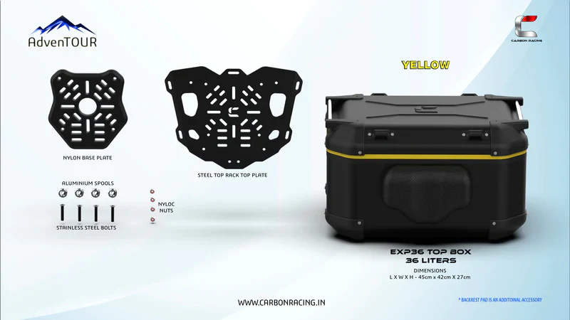 AdvenTOUR Explorer-Pro Top Box-36 Liters(EXP36)+With Universal Mounting Kit(UTRK01) - Image 7