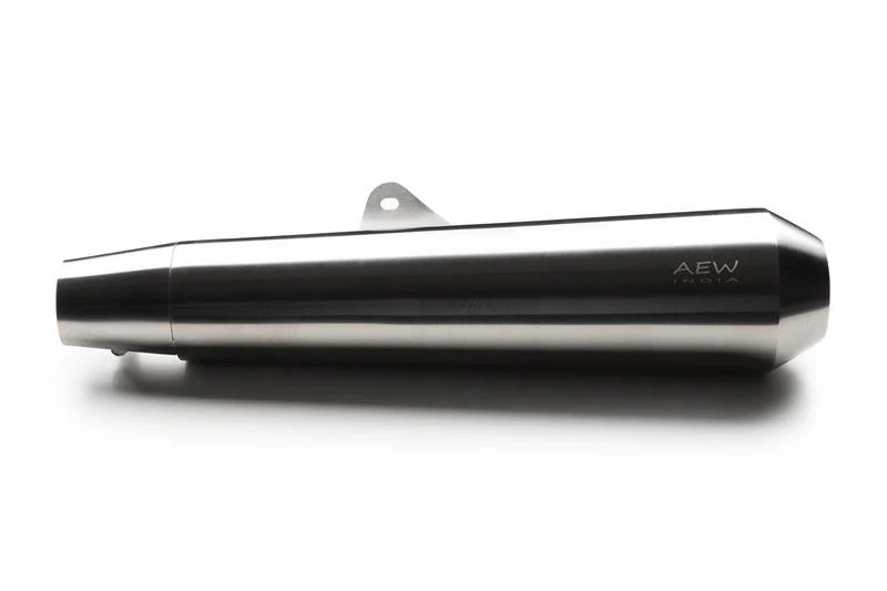 AEW TE 103 Megaphone- Stainless Steel Matt Polish - Royal Enfield Interceptor / GT650 - Image 2