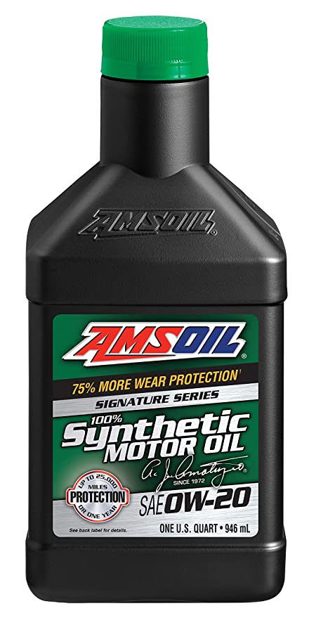 AMSOIL Signature Series 0W-20 Synthetic Motor Oil(0.946ml)-ASMQT (API SN Resource Conserving) for Honda, Skoda, Ford, Audi