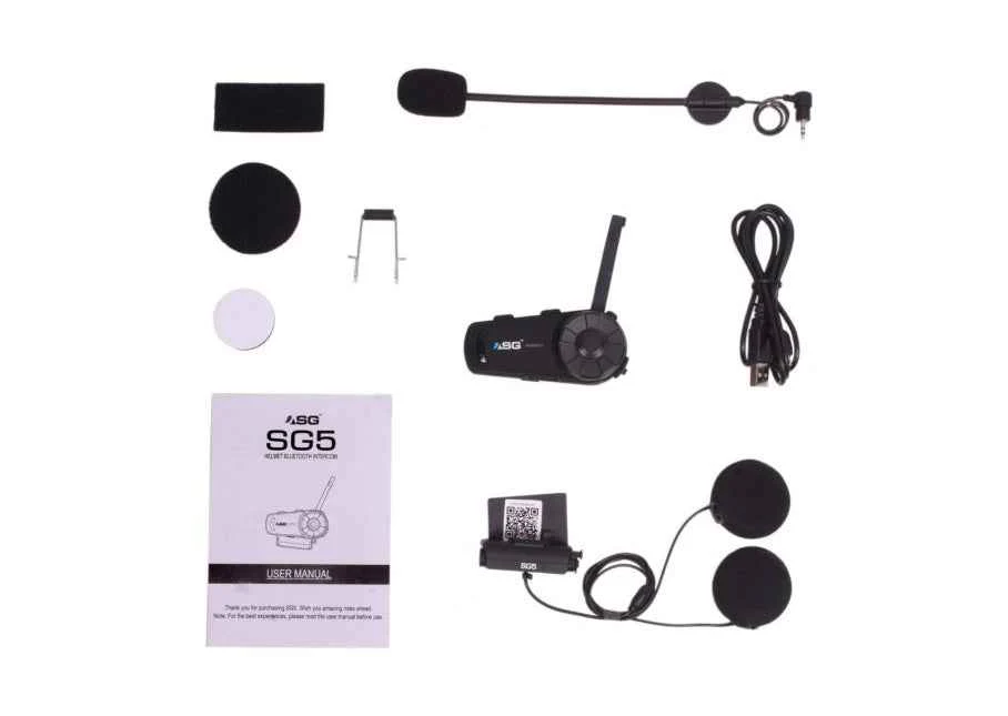ASG SG5 Bluetooth Intercom / Bluetooth Headset for Motorcycle Helmets (New 2024) - Image 3