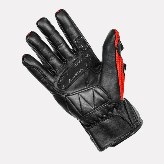 ASPIDA Phaeton Short Cuff Mesh & Leather Gloves - Red - Image 4