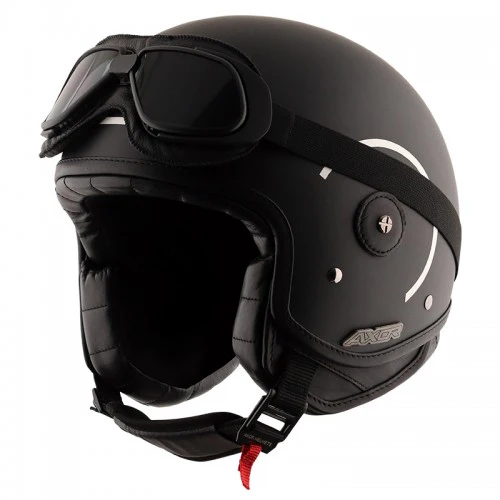 AXOR Alberto Helmet in Matt Black & Silver Color with Matt Black Goggle