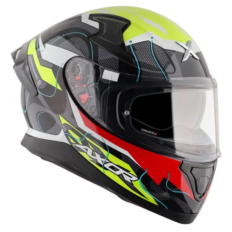 Axor Apex Dynamo Gloss Helmet-Black Neon Yellow - Image 2