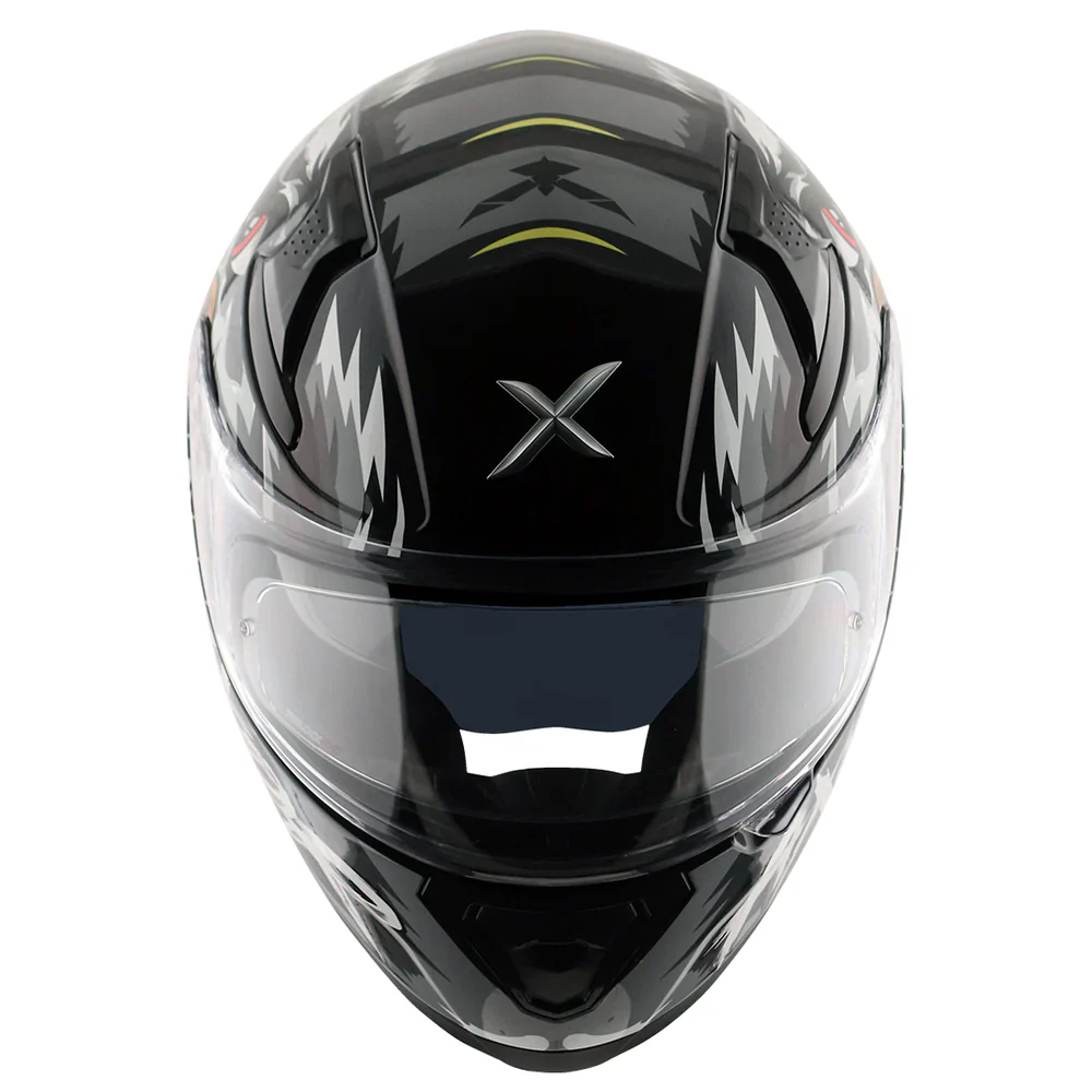 Axor Apex Falcon Full-Face Helmet - Glossy Black Grey - Image 2