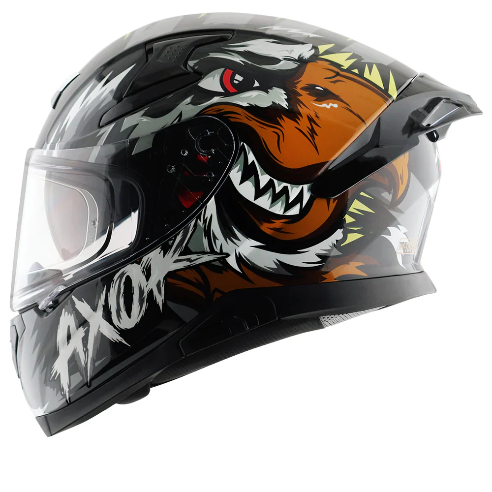 Axor Apex Falcon Full-Face Helmet - Glossy Black Grey - Image 5
