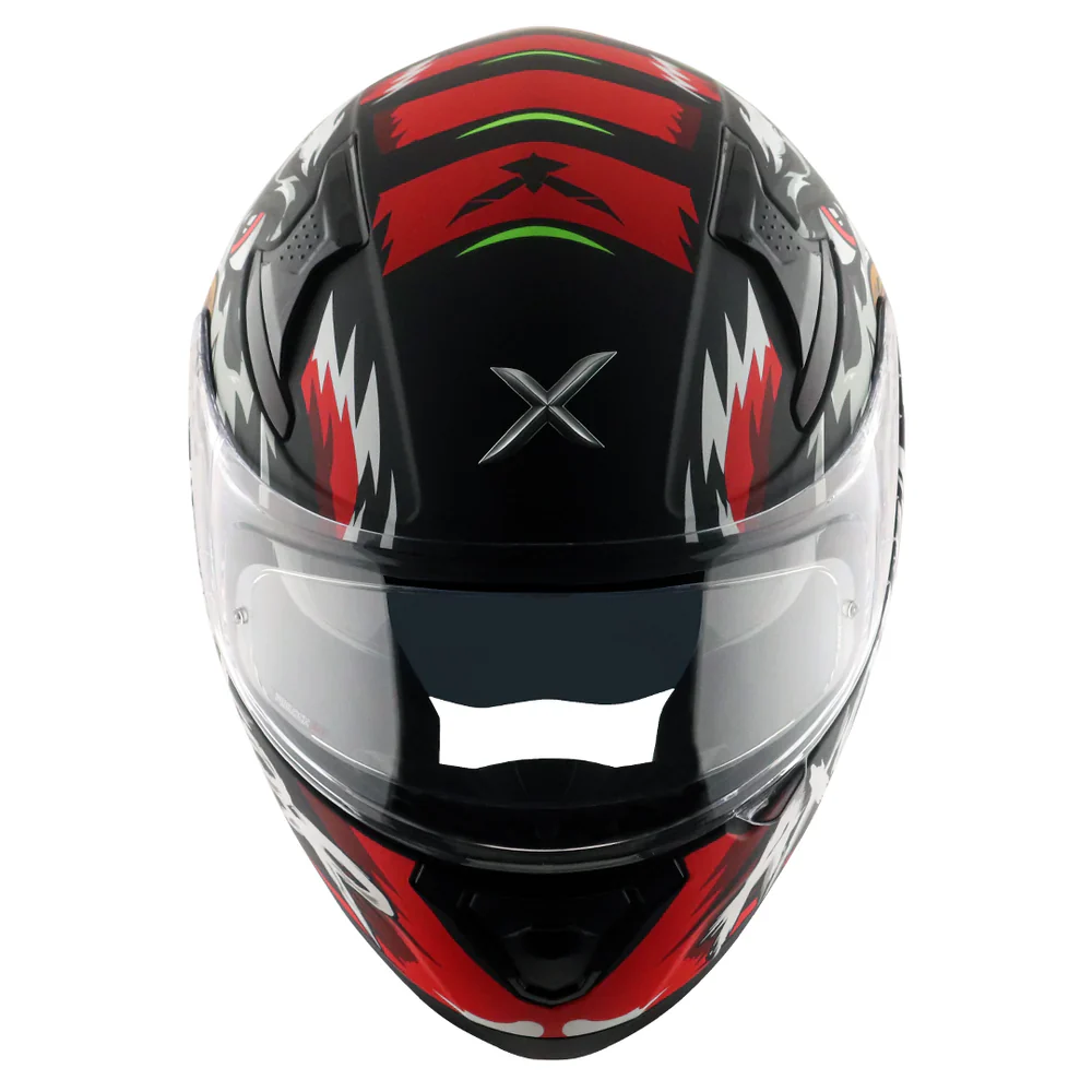 Axor Apex Falcon Full-Face Helmet - Matt Black Red - Image 3