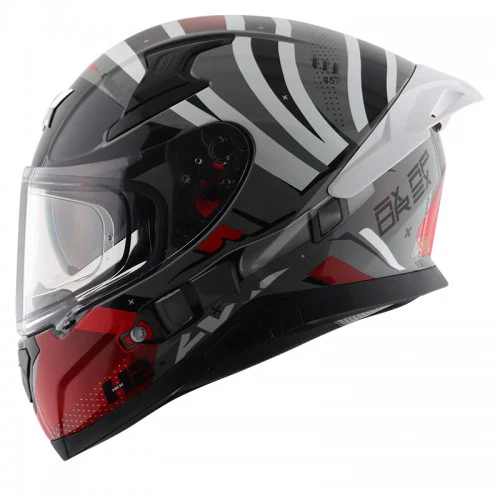 AXOR Apex Hex-2 Motorcycle Helmet - Cool Grey Red