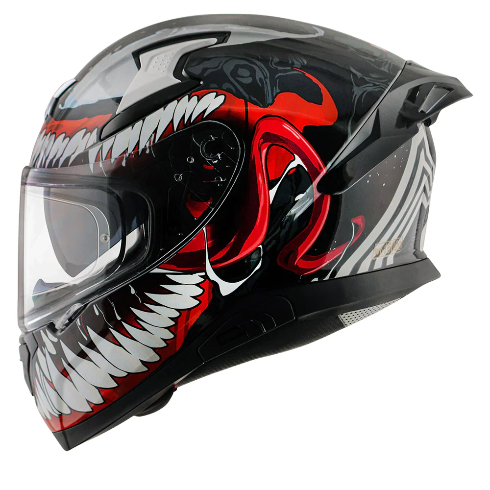 Axor Apex Marvel Venom Full-Face Helmet - Glossy Black Red - Image 3