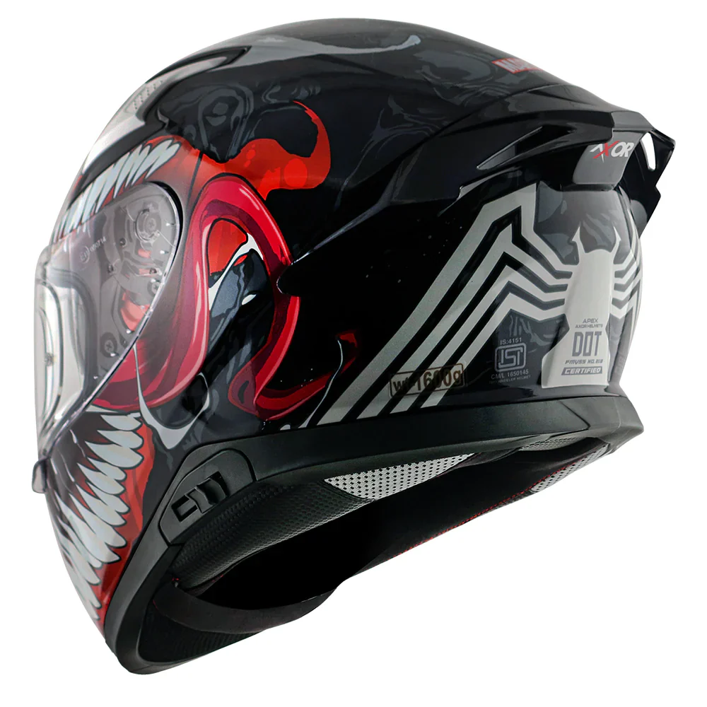 Axor Apex Marvel Venom Full-Face Helmet - Glossy Black Red - Image 4