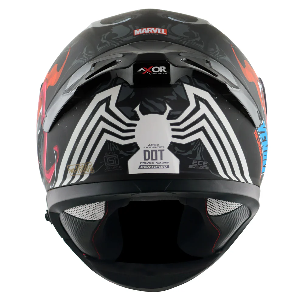 Axor Apex Marvel Venom Full-Face Helmet - Matt Black Red - Image 5
