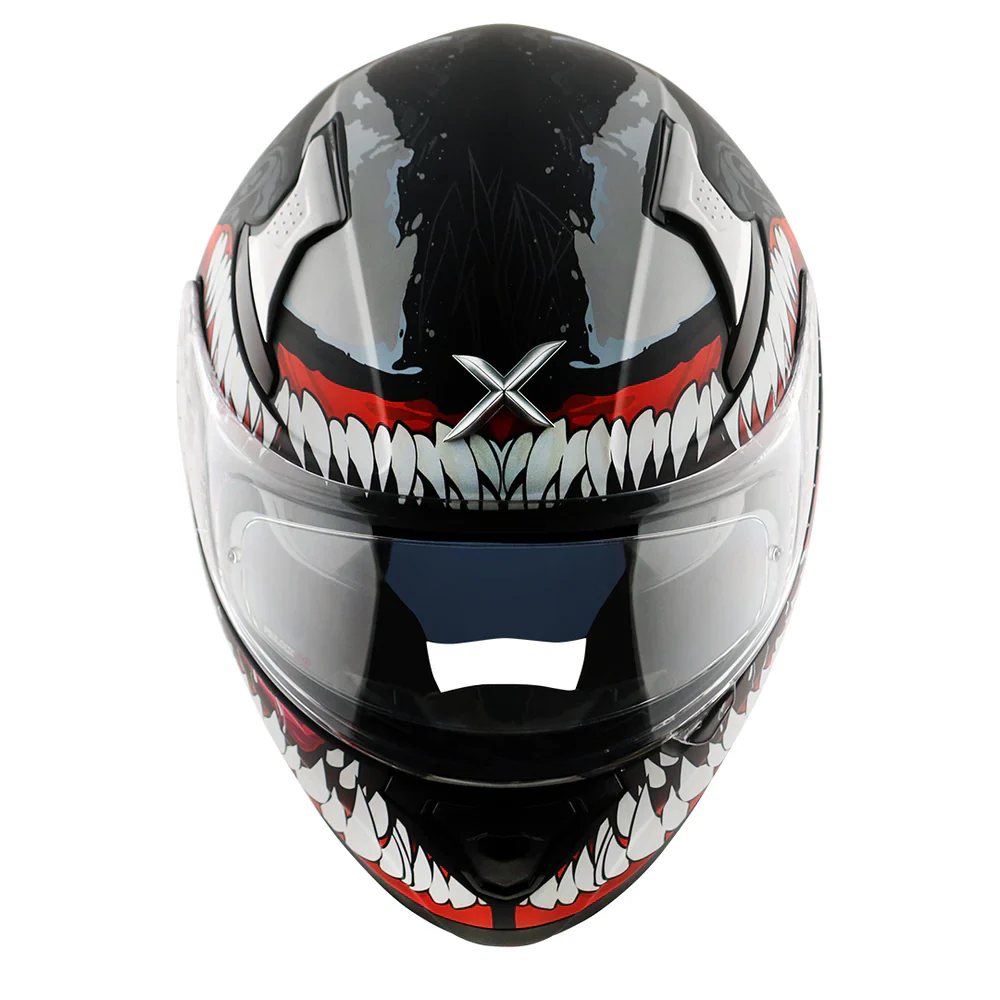 Axor Apex Marvel Venom Full-Face Helmet - Matt Black Red - Image 6