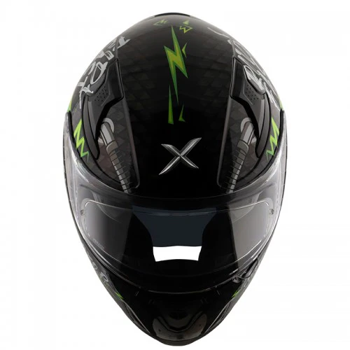 AXOR Apex Ride Fast Motorcycle Helmet - Black Neon Yellow - Image 5