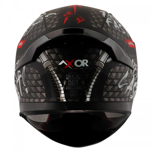 AXOR Apex Ride Fast Motorcycle Helmet - Matt Black Red - Image 4