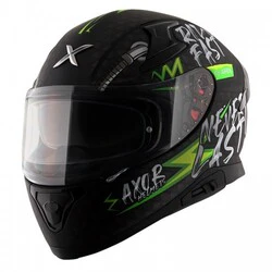 AXOR Apex Ride Fast Motorcycle Helmet - Matt Black Neon Green
