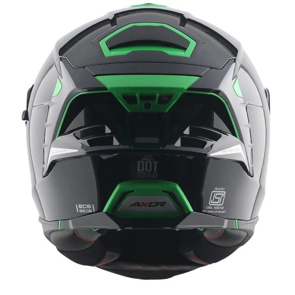 Axor Brutale Corsa Dual Spoiler Helmet-Black Green - Image 3