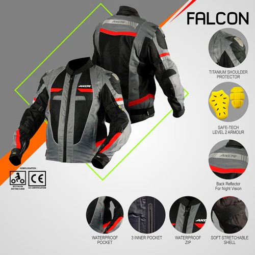 AXOR Falcon Jacket - Black Red - Image 3