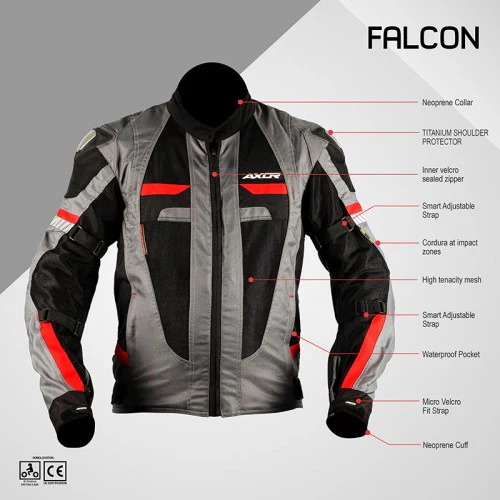AXOR Falcon Jacket - Black Red - Image 4