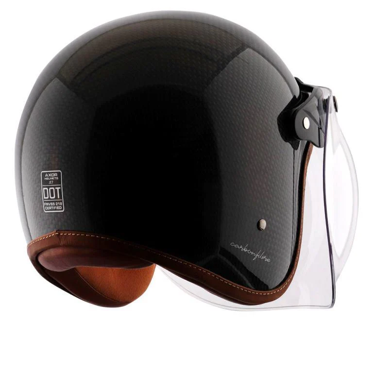 Axor Jet Carbon Small Checks helmet with Bubble Visor-Black - Image 3