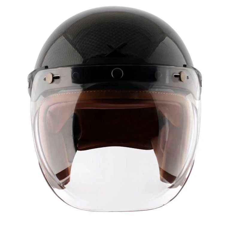Axor Jet Carbon Small Checks helmet with Bubble Visor-Black - Image 7