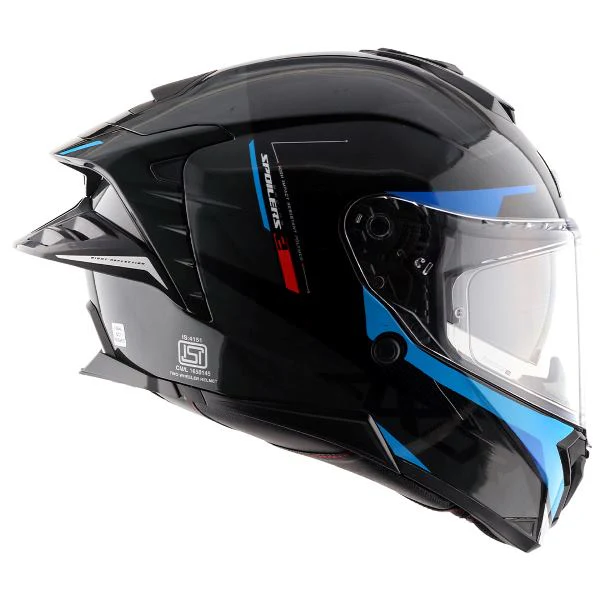 Axor Premium Brutale Kryptic Dual Spoiler Helmet - Black Blue - Image 7
