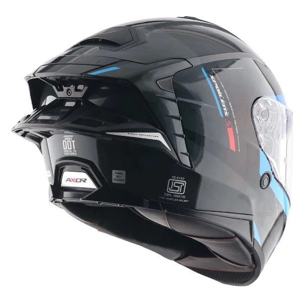 Axor Premium Brutale Kryptic Dual Spoiler Helmet - Black Blue - Image 8