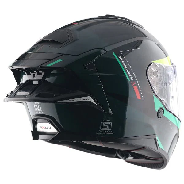 Axor Premium Brutale Kryptic Dual Spoiler Helmet - Black Green - Image 5