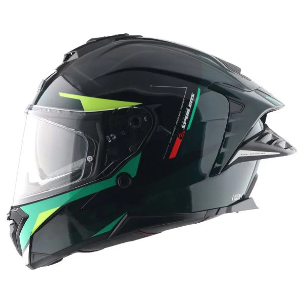 Axor Premium Brutale Kryptic Dual Spoiler Helmet - Black Green - Image 8