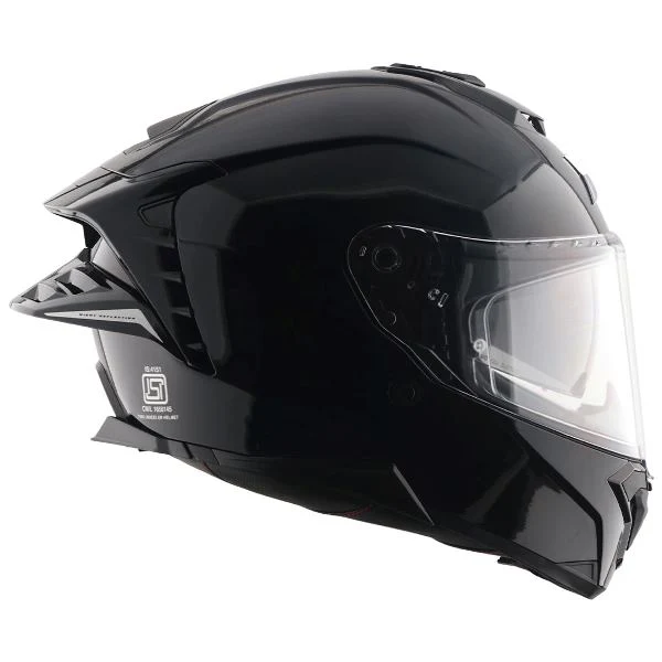 Axor Premium Brutale Solid Colors Dual Spoiler Helmet - Black - Image 2