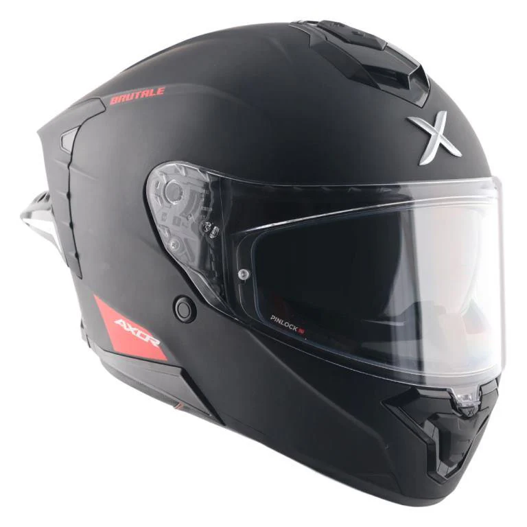 Axor Premium Brutale Solid Colors Dual Spoiler Helmet - Dull Black - Image 3