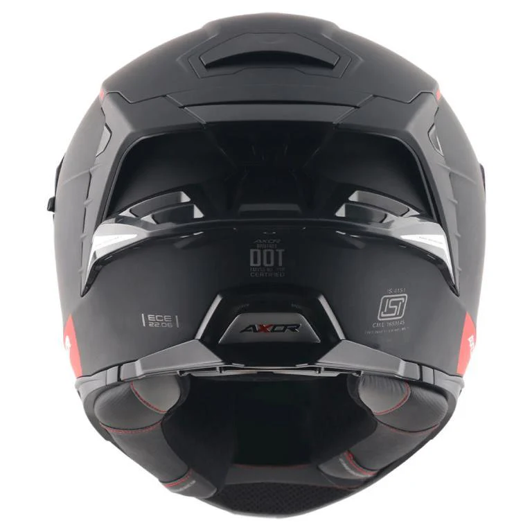 Axor Premium Brutale Solid Colors Dual Spoiler Helmet - Dull Black - Image 6