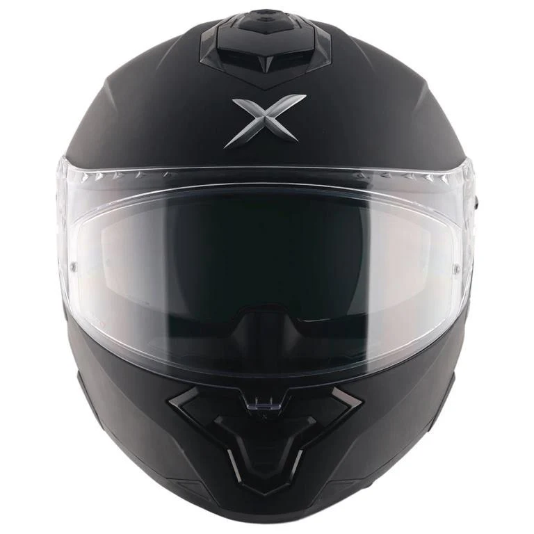 Axor Premium Brutale Solid Colors Dual Spoiler Helmet - Dull Black - Image 9