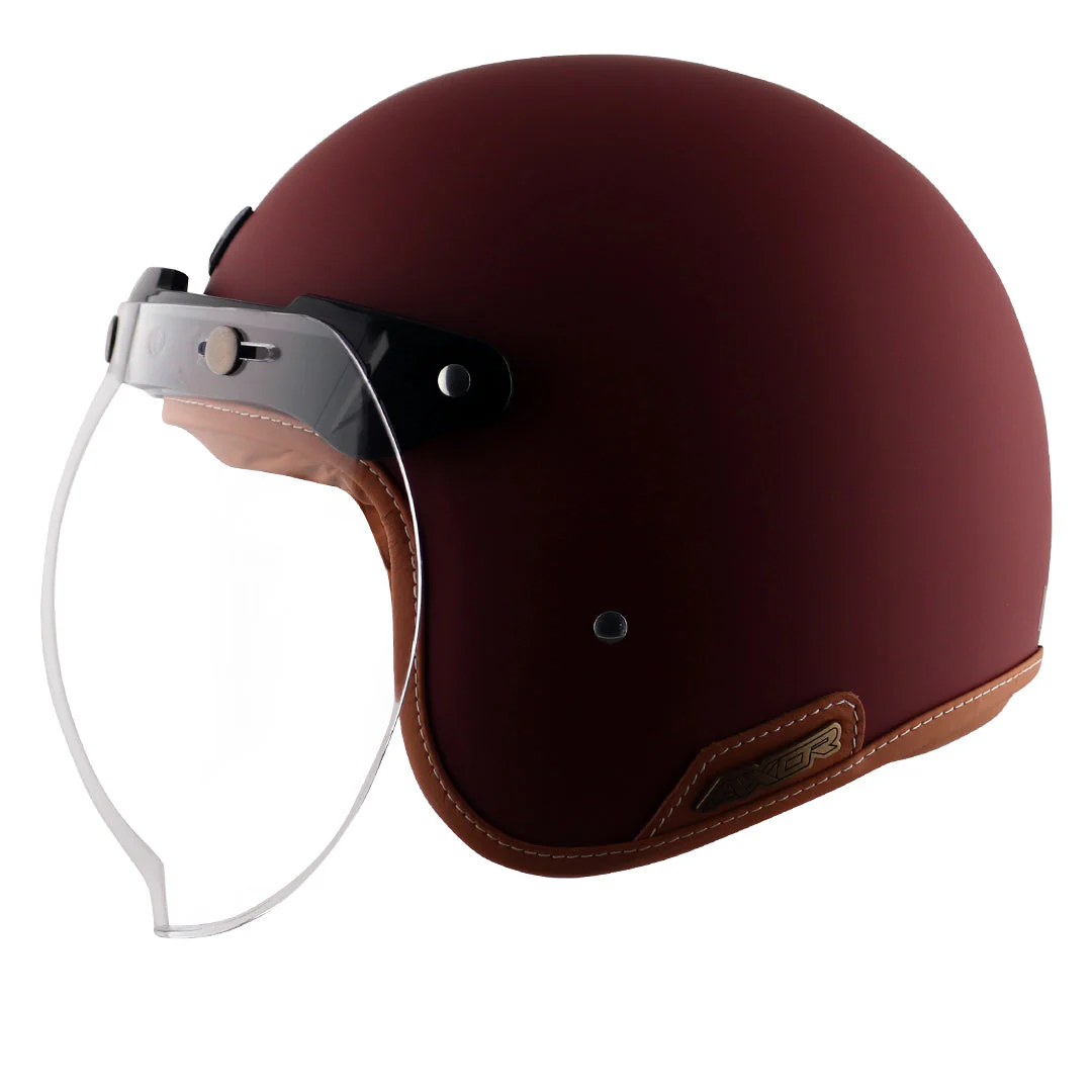 AXOR Retro Jet Helmet (Dull Chestnut Red) - Image 7
