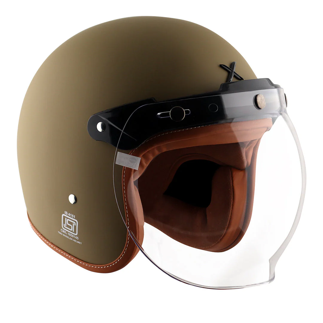 AXOR Retro Jet Leather Helmet (Dull Desert Storm) - Image 3