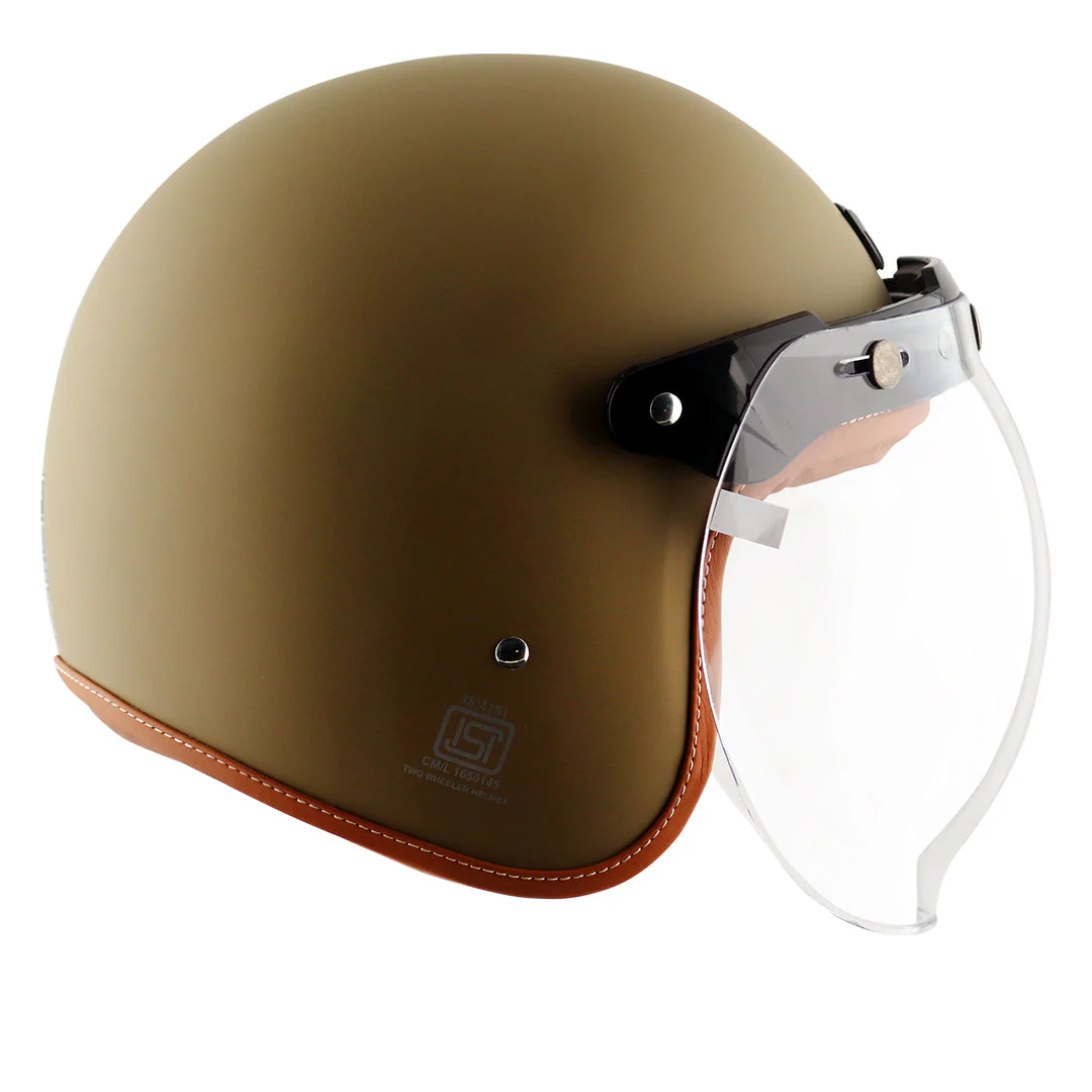 AXOR Retro Jet Leather Helmet (Dull Desert Storm) - Image 4