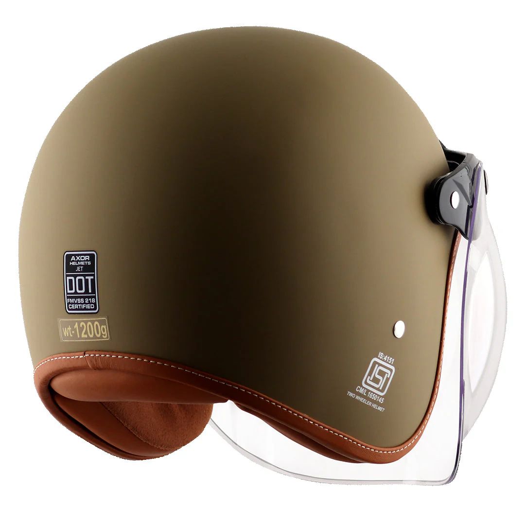 AXOR Retro Jet Leather Helmet (Dull Desert Storm) - Image 5