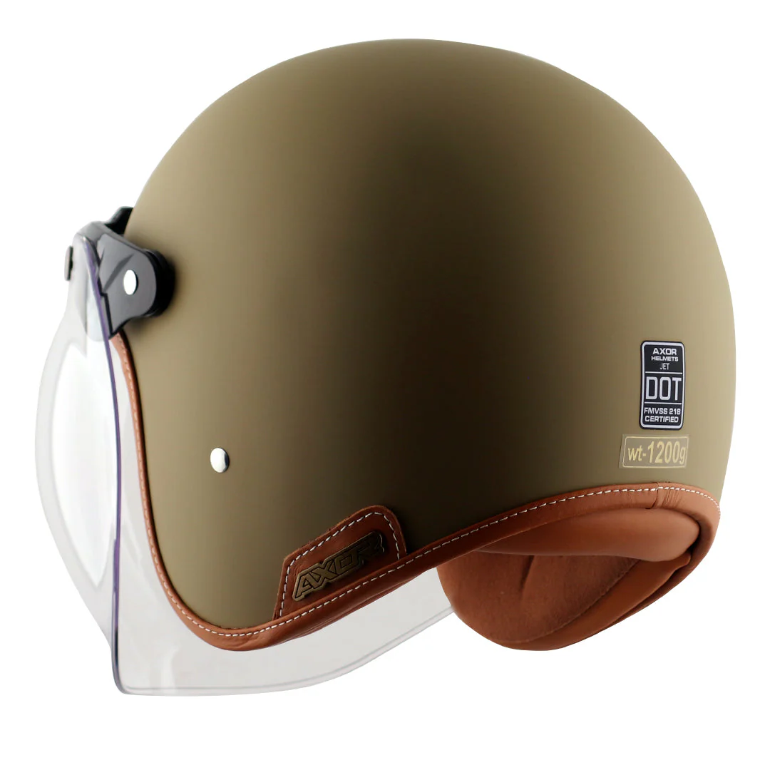 AXOR Retro Jet Leather Helmet (Dull Desert Storm) - Image 7