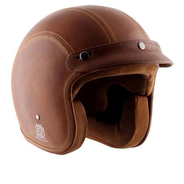 Axor Retro Jet Leather Helmet - Burnt-Camel Brown - Image 3