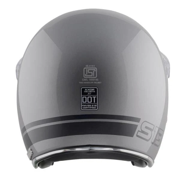 Axor Retro Jet Sportz S13 Helmet - Athena Grey Black - Image 5