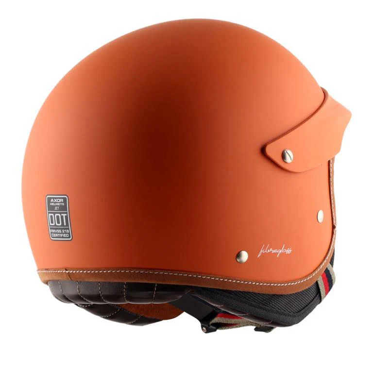 Axor Retro Jet West Helmet with Peak - Dull Orange - Image 3
