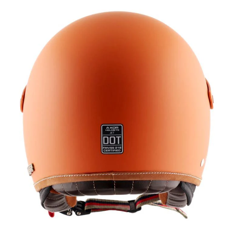 Axor Retro Jet West Helmet with Peak - Dull Orange - Image 4
