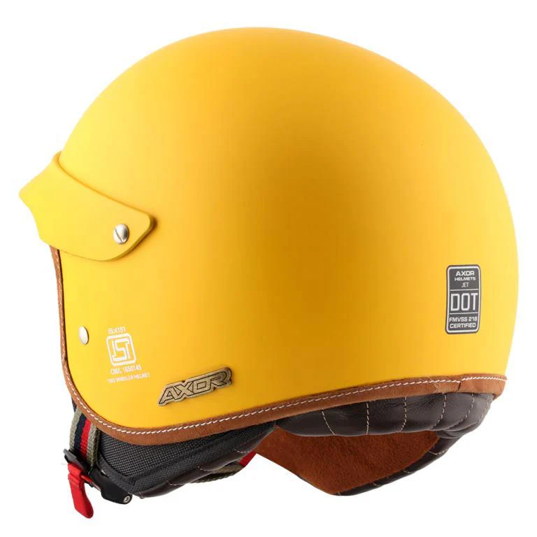 Axor Retro Jet West Helmet with Peak - Dull Yellow - Image 5